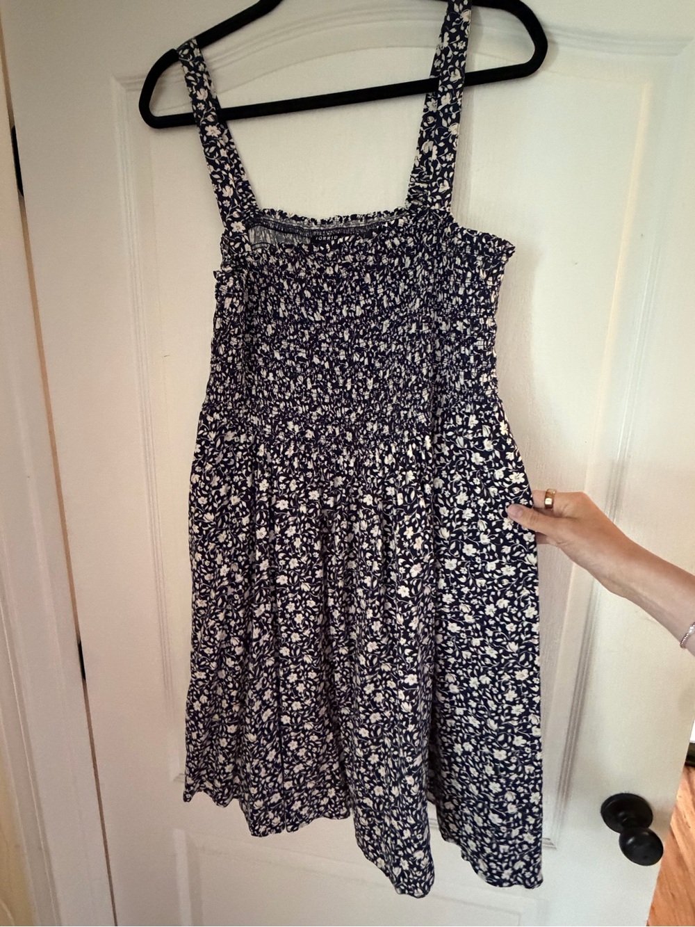 torrid Navy and White Floral Smocked Mini Dress